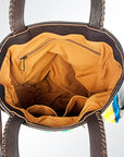 American Darling ADBGZ194F15 Tote Saddle Blanket Genuine Leather Women Bag Western Handbag Purse