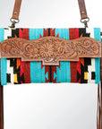 American Darling Small Crossbody Hand Tooled Saddle Blanket Genuine Leather women bag western handbag purse
