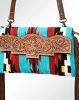American Darling Small Crossbody Hand Tooled Saddle Blanket Genuine Leather women bag western handbag purse