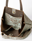 American Darling ADBGZ208TRQ Tote Embossed Genuine Leather Women Bag Western Handbag Purse