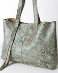 American Darling ADBGZ208TRQ Tote Embossed Genuine Leather Women Bag Western Handbag Purse