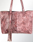 American Darling ADBGZ208PK Tote Embossed Genuine Leather Women Bag Western Handbag Purse