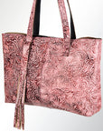American Darling ADBGZ208PK Tote Embossed Genuine Leather Women Bag Western Handbag Purse