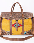 American Darling ADBG516 Duffel Hand Tooled Saddle Blanket Genuine Leather Women Bag Western Handbag Purse