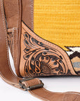American Darling ADBG516 Duffel Hand Tooled Saddle Blanket Genuine Leather Women Bag Western Handbag Purse