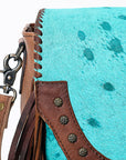 American Darling ADBG529TRQ2 Crossbody Hair-On Genuine Leather Women Bag Western Handbag Purse