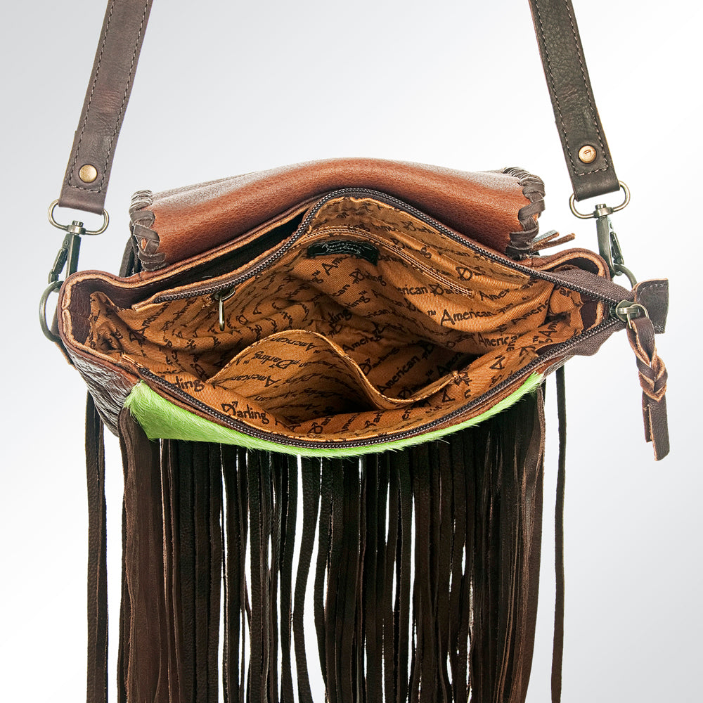 American Darling ADBG532GRN Crossbody Hair-On Genuine Leather Women Bag Western Handbag Purse