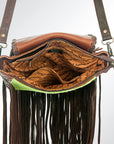 American Darling ADBG532GRN Crossbody Hair-On Genuine Leather Women Bag Western Handbag Purse