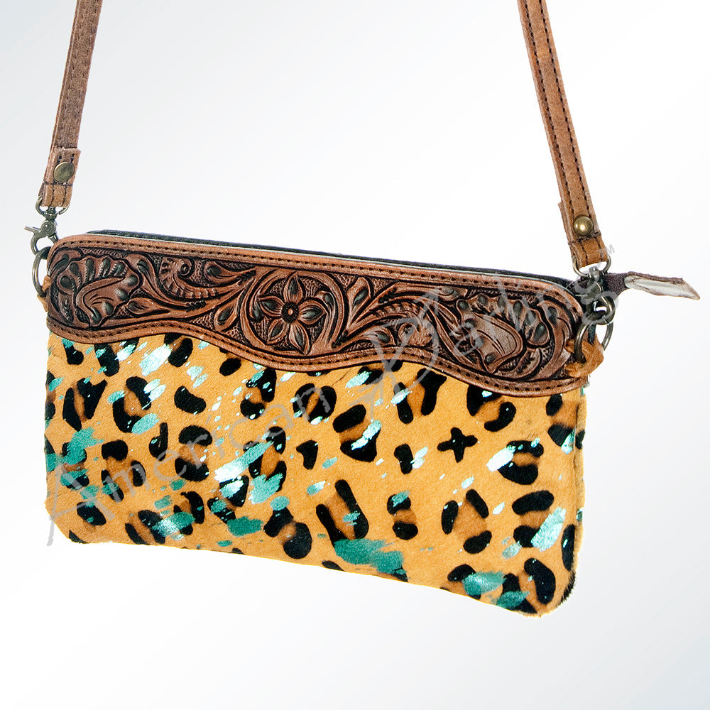 American Darling Small Crossbody Hand Tooled Hair On Genuine Leather Women Bag Western Handbag Purse