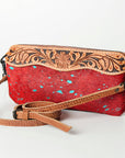 American Darling Small Crossbody Hand Tooled Hair On Genuine Leather Women Bag Western Handbag Purse