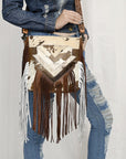 American Darling ADBG515 Large Crossbody Hair-On Genuine Leather Women Bag Western Handbag Purse