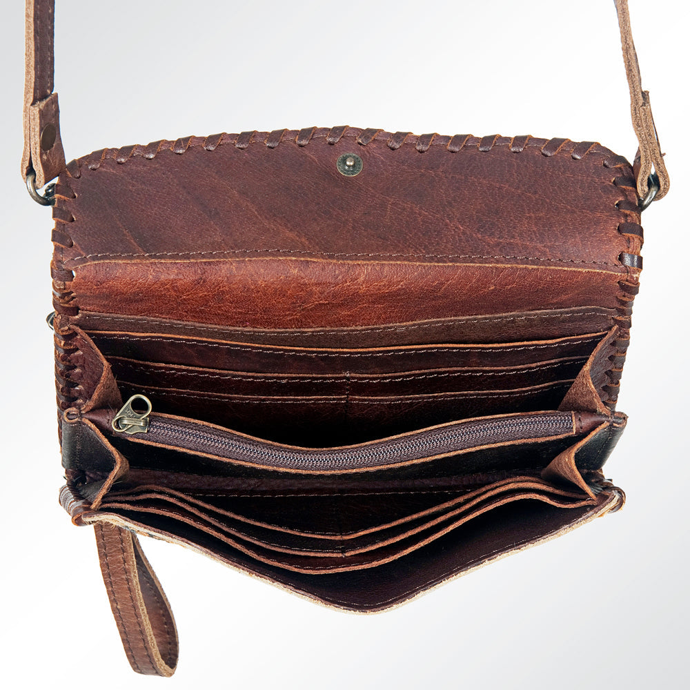 American Darling ADBG514BR Small Crossbody Hand Tooled Genuine Leather Women Bag Western Handbag Purse