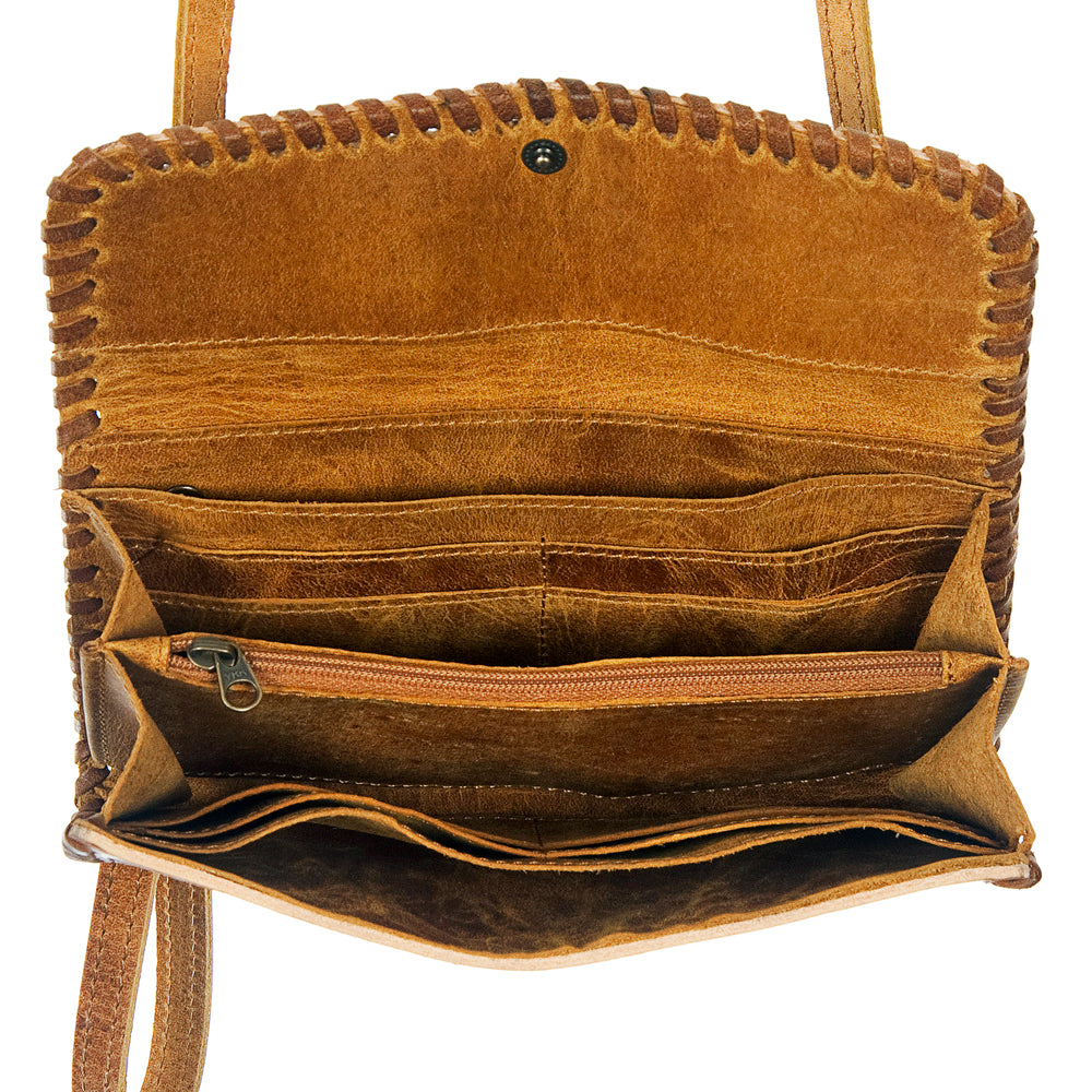 American Darling ADBG514BR Small Crossbody Hand Tooled Genuine Leather Women Bag Western Handbag Purse