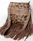 American Darling ADBGS192CHEGO Messenger Hand Tooled Hair On Genuine Leather Women Bag Western Handbag Purse