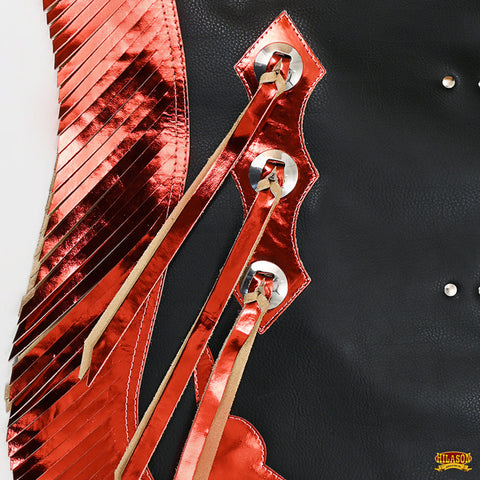 Hilason Western Pro Rodeo Bull Riding Chaps Leather Youth Kid