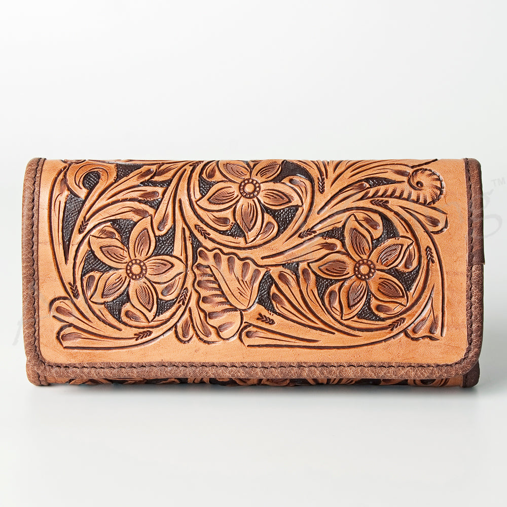 American Darling ADBG486A Wallet Hand Tooled Genuine Leather Women Bag Western Handbag Purse