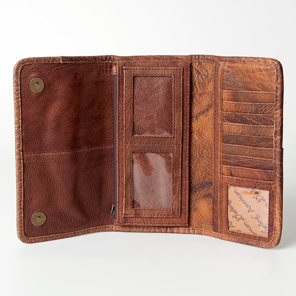 American Darling ADBG486A Wallet Hand Tooled Genuine Leather Women Bag Western Handbag Purse