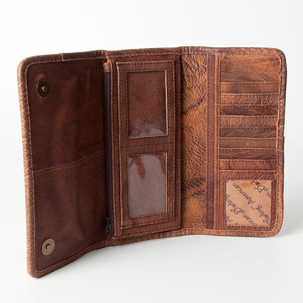 American Darling ADBG486A Wallet Hand Tooled Genuine Leather Women Bag Western Handbag Purse
