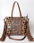 American Darling ADBG502ABRAH Tote Hand Tooled Hair-On Genuine Leather Women Bag Western Handbag Purse