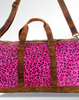 American Darling ADBGS174PKCHE Duffel Hair On Genuine Leather Women Bag Western Handbag Purse