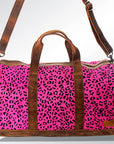 American Darling ADBGS174PKCHE Duffel Hair On Genuine Leather Women Bag Western Handbag Purse