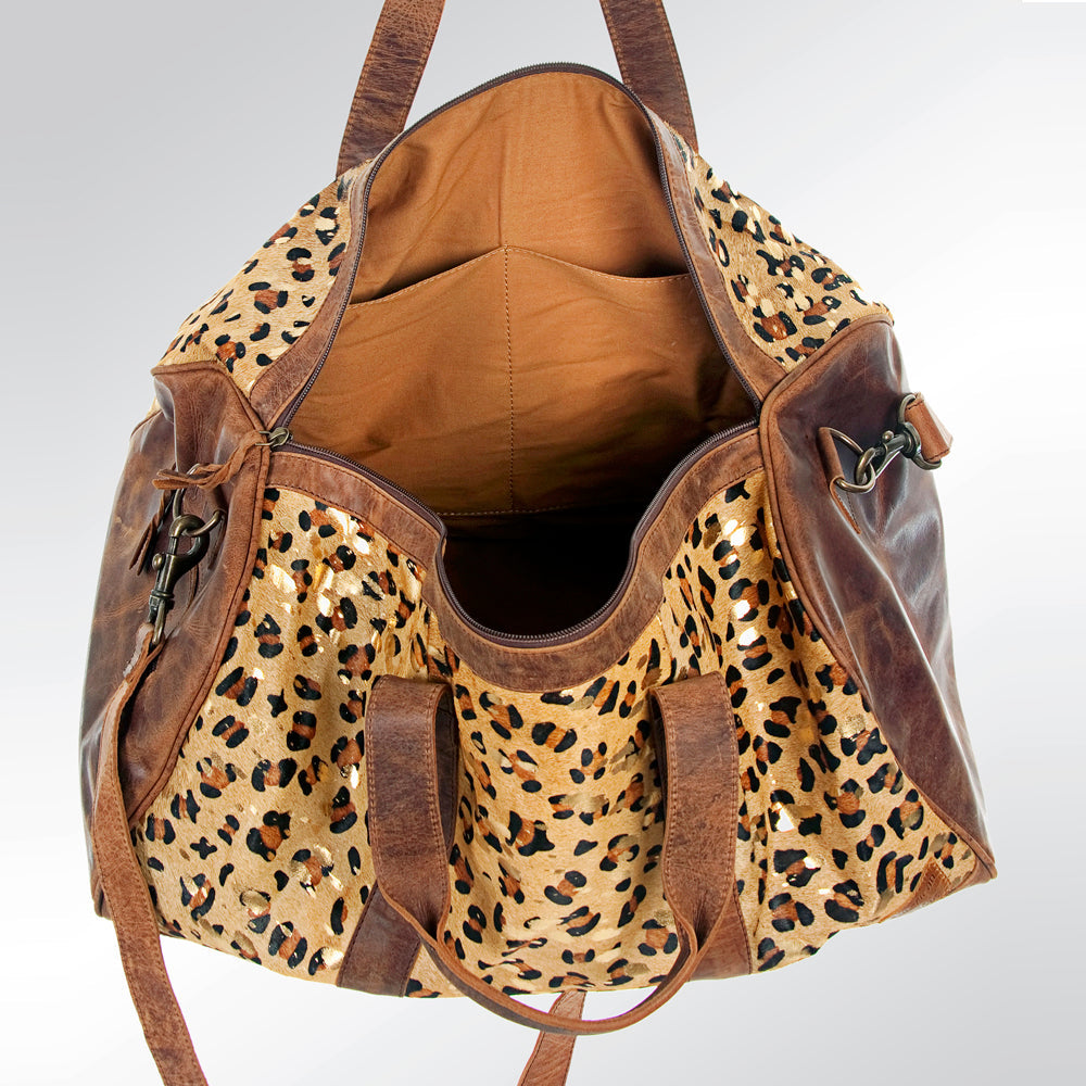 American Darling ADBGS174CHEGO Duffel Hair On Genuine Leather Women Bag Western Handbag Purse