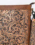 American Darling ADBG507BR Large Crossbody Hand Tooled Genuine Leather Women Bag Western Handbag Purse
