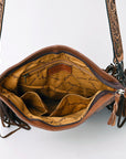 American Darling ADBG507BR Large Crossbody Hand Tooled Genuine Leather Women Bag Western Handbag Purse