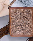 American Darling ADBG507BR Large Crossbody Hand Tooled Genuine Leather Women Bag Western Handbag Purse