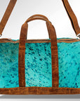 American Darling ADBGS174TRQ2 Duffel Hair On Genuine Leather Women Bag Western Handbag Purse