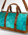 American Darling ADBGS174TRQ2 Duffel Hair On Genuine Leather Women Bag Western Handbag Purse