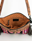 American Darling ADBGZ228 Signature Crossbody Hand Tooled Saddle Blanket Genuine Leather Women Bag Western Handbag Purse