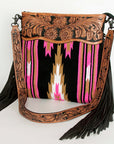 American Darling ADBGZ228 Signature Crossbody Hand Tooled Saddle Blanket Genuine Leather Women Bag Western Handbag Purse