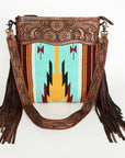 American Darling Signature Crossbody Hand Tooled Saddle Blanket Genuine Leather Women Bag Western Handbag Purse