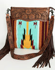 American Darling Signature Crossbody Hand Tooled Saddle Blanket Genuine Leather Women Bag Western Handbag Purse