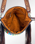 American Darling ADBGZ243 Signature Crossbody Hand Tooled Saddle Blanket Genuine Leather Women Bag Western Handbag Purse