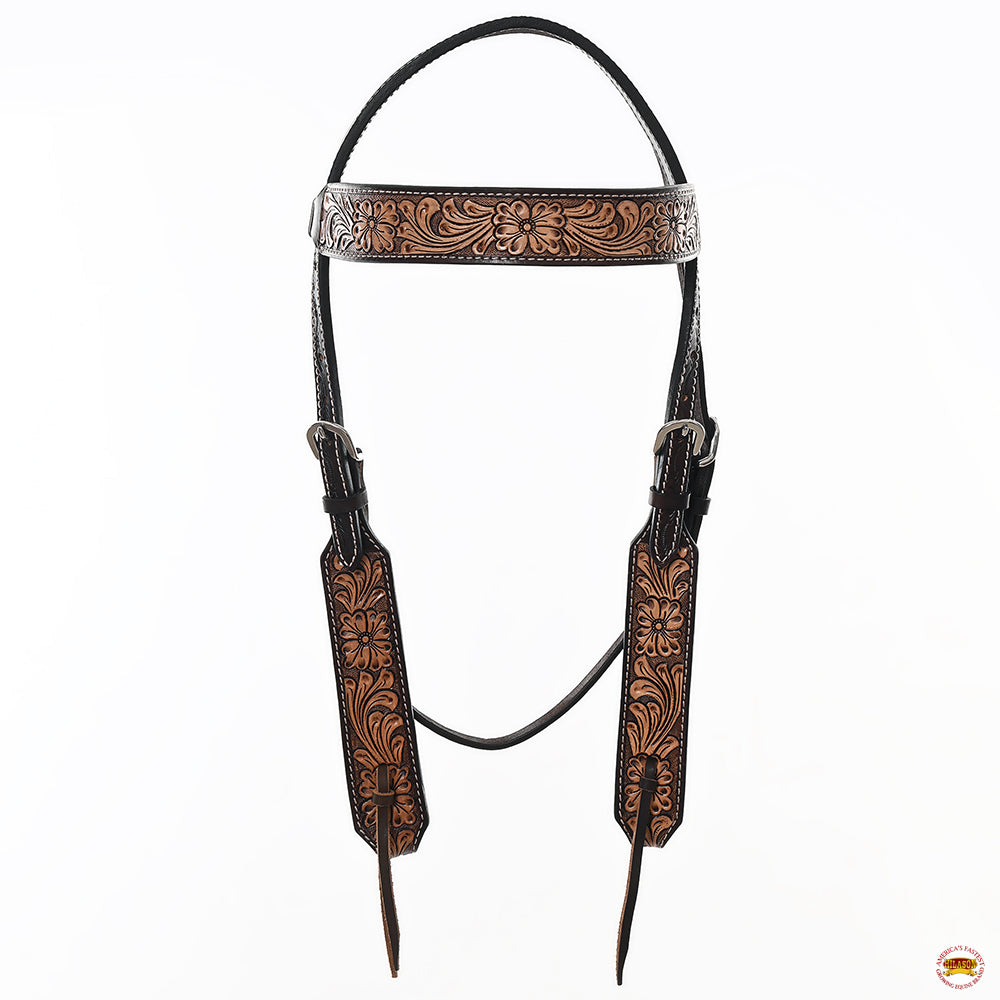 HILASON Western Horse Headstall Breast Collar Wither Strap Set American Leather Floral
