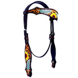 HILASON Western Horse Headstall American Leather Tan Dark Brown