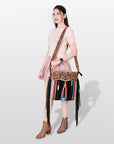 American Darling HOBO Hand Tooled Hair-on Genuine Leather women bag western handbag purse