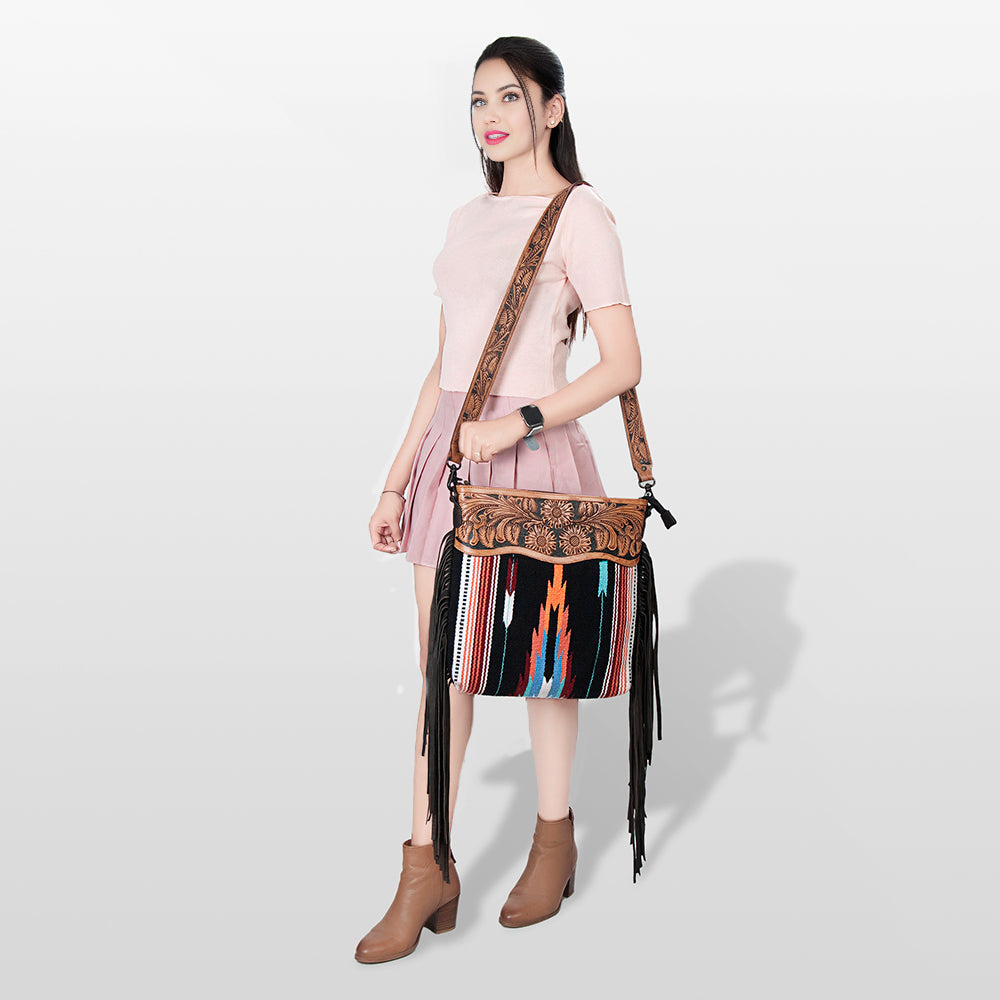American Darling Signature Crossbody Hand Tooled Saddle Blanket Genuine Leather Women Bag Western Handbag Purse