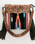 American Darling Signature Crossbody Hand Tooled Saddle Blanket Genuine Leather Women Bag Western Handbag Purse
