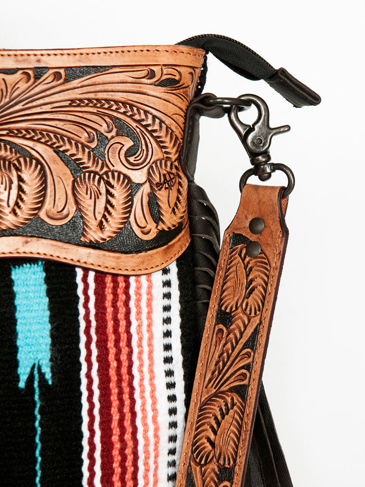 American Darling Signature Crossbody Hand Tooled Saddle Blanket Genuine Leather Women Bag Western Handbag Purse