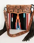 American Darling Signature Crossbody Hand Tooled Saddle Blanket Genuine Leather Women Bag Western Handbag Purse