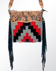 American Darling ADBGZ252 Signature Crossbody Hand Tooled Saddle Blanket Genuine Leather Women Bag Western Handbag Purse