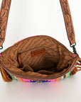 American Darling ADBGZ254 Signature Crossbody Hand Tooled Saddle Blanket Genuine Leather Women Bag Western Handbag Purse
