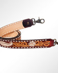 American Darling ADSTF118 Hand Tooled Genuine Leather Crossbody Handle Strap For Bags