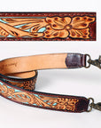 American Darling ADSTF119 Hand Tooled Genuine Leather Crossbody Handle Strap For Bags