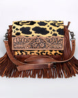 ADBG524JAU American Darling Hand Tooled Hair On Genuine Leather Women Bag Western Handbag Purse