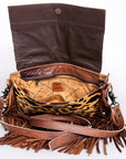 ADBG524JAU American Darling Hand Tooled Hair On Genuine Leather Women Bag Western Handbag Purse