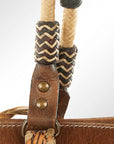 American Darling ADBG541TAW Tote Hand Tooled Hair-On Genuine Leather Women Bag Western Handbag Purse